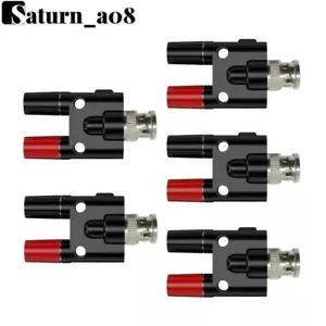5PCS BNC Male to Dual 4mm Banana Female Jack Binding Post Adapter Connector - Picture 1 of 10