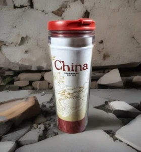 STARBUCKS Tumbler 12oz Red Dragon China 2008 Global Icon Series Insulated Cup - Picture 1 of 7