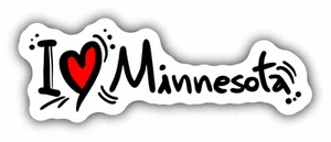 I Love Minnesota Reiseslogan USA Auto Autoaufkleber Aufkleber 6" x 3" - Bild 1 von 1