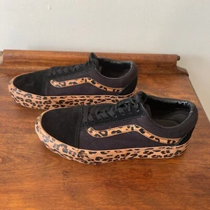 Old Skool Platform Vans Leopard Print Suede Womens 8.5/Mens 7 - Picture 1 of 10