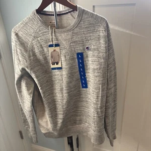 CHAMPION MENS SZ LARGE  LONG SLEEVE SHIRT  FRENCH TERRY CREWNECK NWT NEW GREY - Picture 1 of 6