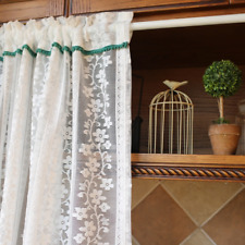1X Floral Lace Half Curtain Door Cabinet Window Drape Panel Short Dustproof Home
