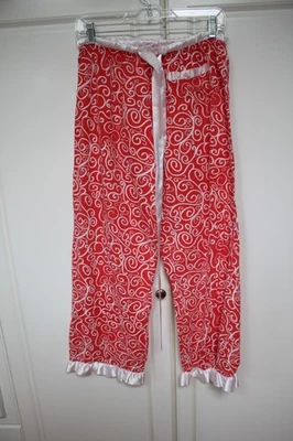 Mud Pie Coral Pink Swirl Ruffle Sleep PJ Lounge Pant Bottom Small SUPERB! - Image 1 of 4