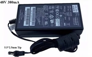 CISCO 48V 380mA Power Supply AA25480L Charger 5.5*2.5mm Tip AC Adapter  - Picture 1 of 5