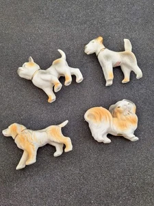 FIGURITA DE PERRO DE CERÁMICA DE 3" DE ALTURA HECHA EN JAPÓN VINTAGE ORION LOTE DE 4  - Imagen 1 de 18