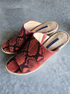 STUART WEITZMAN Espadrille leather Shoes Wedge Made In Spain Size 39.5 Women's - image 1 of 4