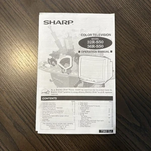 Manual de operación vintage SHARP TV *ORIGINAL* coleccionable 32R-S50 36R-S50 - Imagen 1 de 3