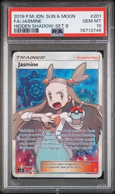 PSA 10 Jasmine 201 SR Pokemon TCG Hidden Shadow Set B Full Art - Image 1 of 3