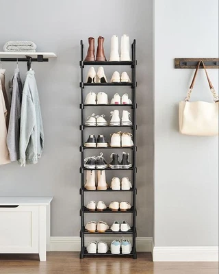 SONGMICS 10-Tier Shoe Rack, Stand, 10 Tier (28D x 45W x 173H cm), Black  - Image 1 of 4