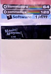 COMMODORE 64/128 -- MANIAC MANSION (LUCASFILM GAMES - DISK) - Picture 1 of 2