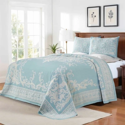 Adalie Cotton Blend Woven Jacquard Vintage Medallion Bedspread and Sham Set - Image 1 of 2