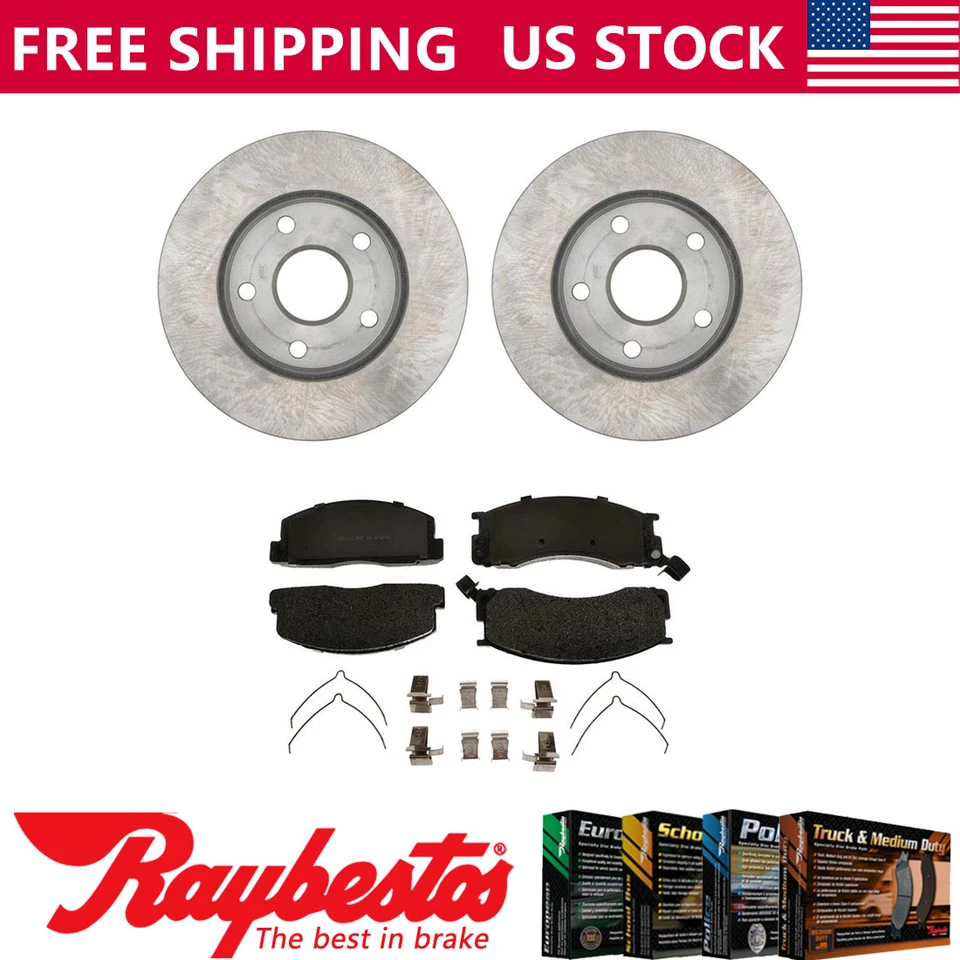 Kit de rotores de freno delanteros + pastillas metálicas y herrajes para Toyota Previa 1991-1993 Foto 1 de 4