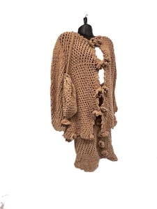 Häkel Vintage Beige Pullover, Rock & Tasche Set Henrietta Tanuska Beverly Hills - Bild 1 von 24