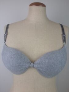 Unbranded Ladies Gray Cotton Padded Push-Up Bra Size XS