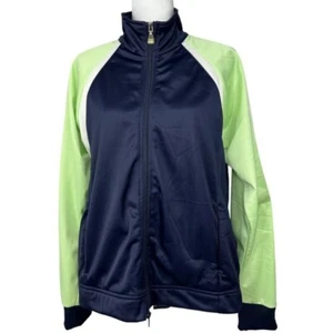 Oleg Cassini Sport Women’s Blue Vintage 90s Soft Shell Luxury Track Jacket M/C45 - Picture 1 of 15