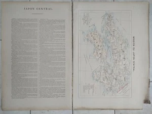 Mission du Japon Central Carte des Missions Etrangères 1890 Launay Japan map - Picture 1 of 11