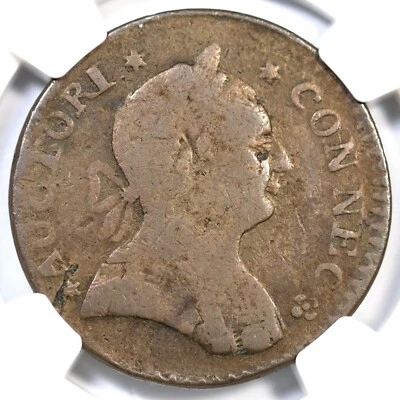 Moneda de cobre colonial Connecticut 1788 5-B.2 R-5 NGC VG detalles en muy buen estado Foto 1 de 3