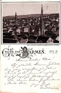 Barmen, Gesamtansicht, Vorläufer, frühe AK 1890 - Picture 1 of 2