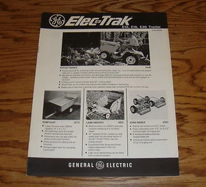 Folleto de ventas de tractor GE General Electric Elec-Trak E12 E15 E20 original 1970 - Imagen 1 de 2