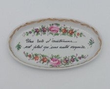 EMPTY AUTUMN ROSE POCKET CLAMECY PORCELAIN L 15 cm XXth