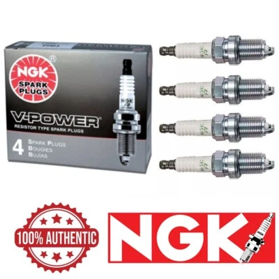 NGK "V-POWER" Spark Plugs (Set of 4) for 2004-2006 Scion xB 1.5L Foto 1 de 3