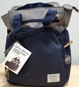 BOLSA DE PAÑALES HÍBRIDA EDDYE BAUER AZUL GRIS EXPLORER "NUEVA CON ETIQUETAS" - Imagen 1 de 7