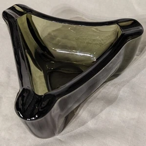 Vintage Viking Smoke Grey Glass 6" Triangle Cigar Ashtray - Picture 1 of 16
