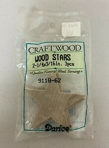 DARICE CRAFT WOOD- WOOD STARS 3 PCS 2 1/4 X 3/16 IN 