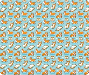 Playful Corgi Pattern On Blue Mouse Pad - Picture 1 of 1