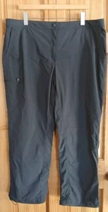 LL Bean Black Hiking Pant Adjustable Ankles And Waist Many Pockets Womens 20 Reg - Picture 1 of 19
