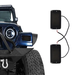 Hooke Road Black Turn Signals w/ Amber LEDs 12V Fits Jeep Wrangler TJ 1997-2006 - Picture 1 of 12