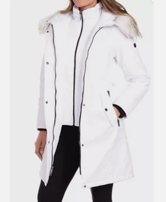1 Madison Expedition Women's White Long Faux Trim Parka Coat(WHITE XLARGE)NWD - Image 1 of 4