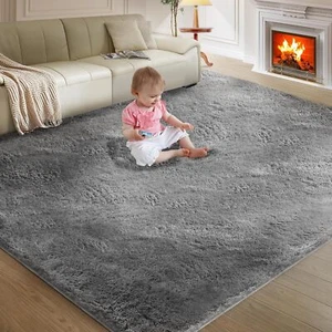 Ultra Soft Rug for Living Room, 5X8 Fluffy Shag Area Rug for Bedroom, Modern Sha - Picture 1 of 8