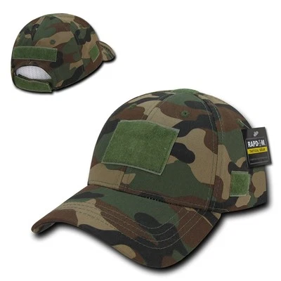 Woodland Camuflaje Operador Táctico Contratista Corona Baja Parche Gorra de Bola Sombrero Foto 1 de 2
