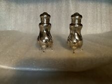 STERLING SILVER FOOTED SALT & PEPPER SHAKERS NOT WEIGHTED … Vintage…