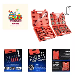 32pc Dual Brake Tools, 2 in 1 Caliper Compression Tool and Drum Brake Tool Ki... - Picture 1 of 8
