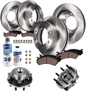 Front & Rear Rotors Brake Pads + Wheel Hub Bearings for 2014-2018 Ram 2500 3500 - Picture 1 of 1