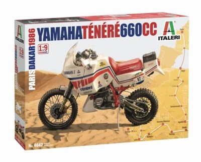 Italeri 4642 1/9 Scale Model Rally Bike Kit Yamaha Tenere 660cc Paris Dakar 1986 - Image 1 of 3