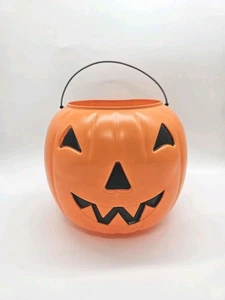 General Foam Plastic Blow Mold Orange Pumpkin Halloween Pail Bucket USA - Picture 1 of 11
