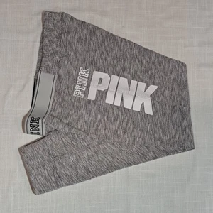 Pink VS Jogging Pants S Gray White Logo Relaxed Athletic Leisure - Picture 1 of 10