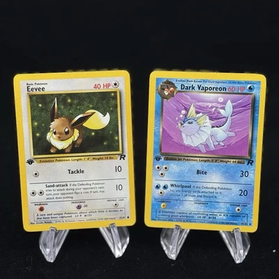 Eevee #55 Dark Vaporen #45 1st Edition Team Rocket 2000 Pokémon NM/LP 💦 - Image 1 of 2