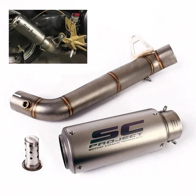 Slip on for Honda CBR1000RR 2008-2016 Exhaust System Mid Link Pipe Muffler Tips - Image 1 of 4