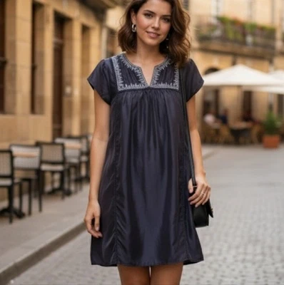 Calypso Silk Embossed Mini Dress Size Small - Image 1 of 4