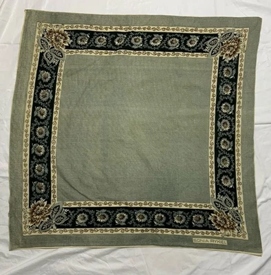 Bufanda para mujer SONIA RYKIEL beige flor con logotipo mezcla de seda 28"/28" PVGC Foto 1 de 2