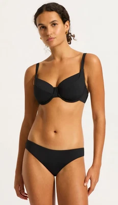 Seafolly Collective Bikini Set Black - Size AU-16DD    RRP $170 - Image 1 of 4