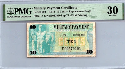 Series 692 (10 Cents) 1st Printing Replacement Note PMG 30 Very Fine Pick S932-1 - Image 1 of 4
