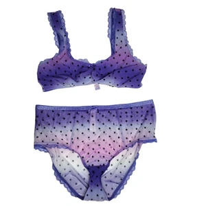Savage X Fenty Talla 1X Sujetador Estrella Galáctica Azul Con Sujetador de Encaje Ombre y Conjunto de Panty - Imagen 1 de 6