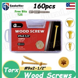 Terrassenschrauben #9 x 2-1/2" T25 Star Torx Antrieb Flachkopf Blechschrauben Holzschrauben - Bild 1 von 12