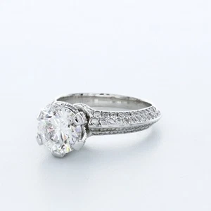 3,5 KT LABORGEFERTIGTER DIAMANT D/VS2 RUNDSCHLIFF 18 K GOLD KRAPPEN MESSERKANTEN AKZENT RING - Bild 1 von 3