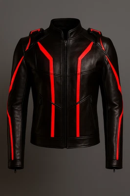 TRON Ares Inspired Leather Jacket – HANDMADE Sci-Fi Cosplay Costume - Image 1 of 4